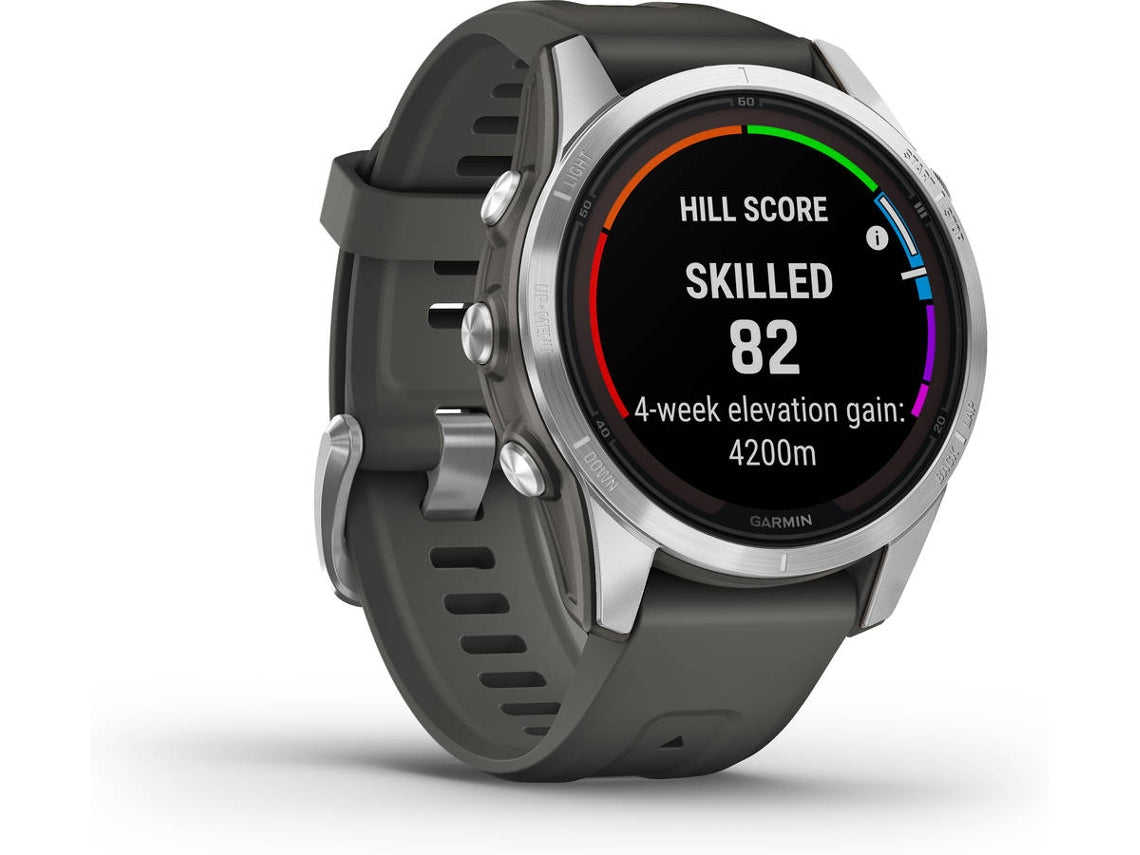 Smartwatch GARMIN Fenix 7S Pro Solar Edition (Bluetooth e Wi-Fi - Hasta 11/14 días de autonomía com Energia Solar - Grafito)