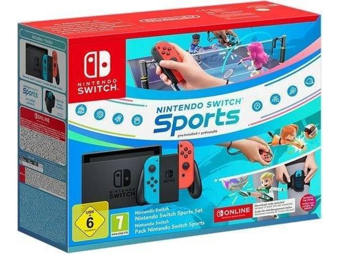 Consola Nintendo Switch V2 + Juego Nintendo Switch Sports (Código de Descarga en la Caja) + 12 Meses de NSO