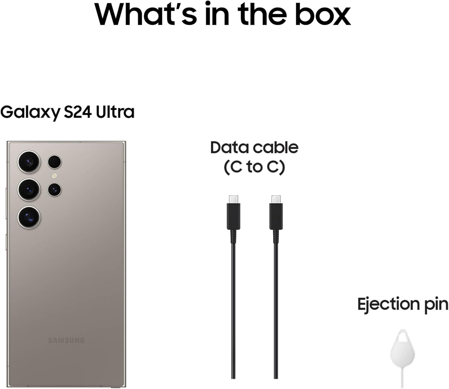 Teléfono móvil Samsung Galaxy S24 Ultra, smartphone con IA de 256 GB, Android desbloqueado, cámara de 200 MP con zoom de 100x, procesador rápido, batería de larga duración, pantalla de borde a borde, S Pen, versión de EE. UU., 2024, color negro titanio.
