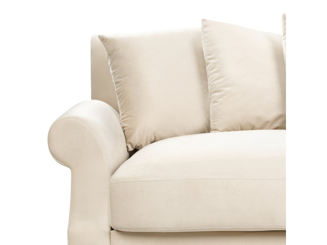 Sofá de 2 plazas BELIANI Eike de Terciopelo Blanco 186x102x82