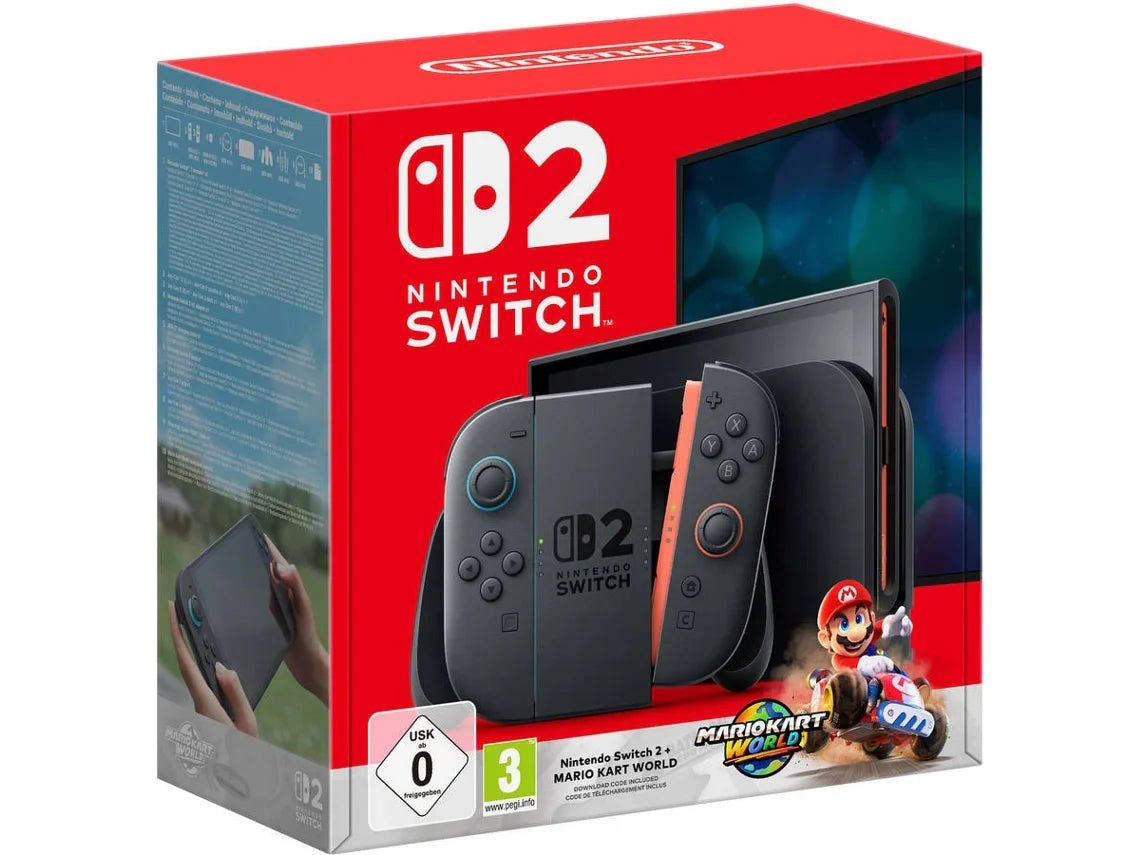 Preventa Consola Nintendo Switch 2 + Juego Mario Kart World (Código de descarga en la caja)