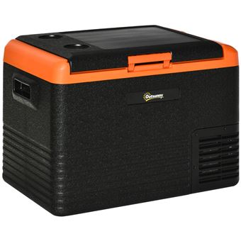 Outsunny Nevera eléctrica portátil de 40L, refrigerador congelador con asas – dim. 58,7L x 36,5A x 43,8H cm, color naranja y negro
