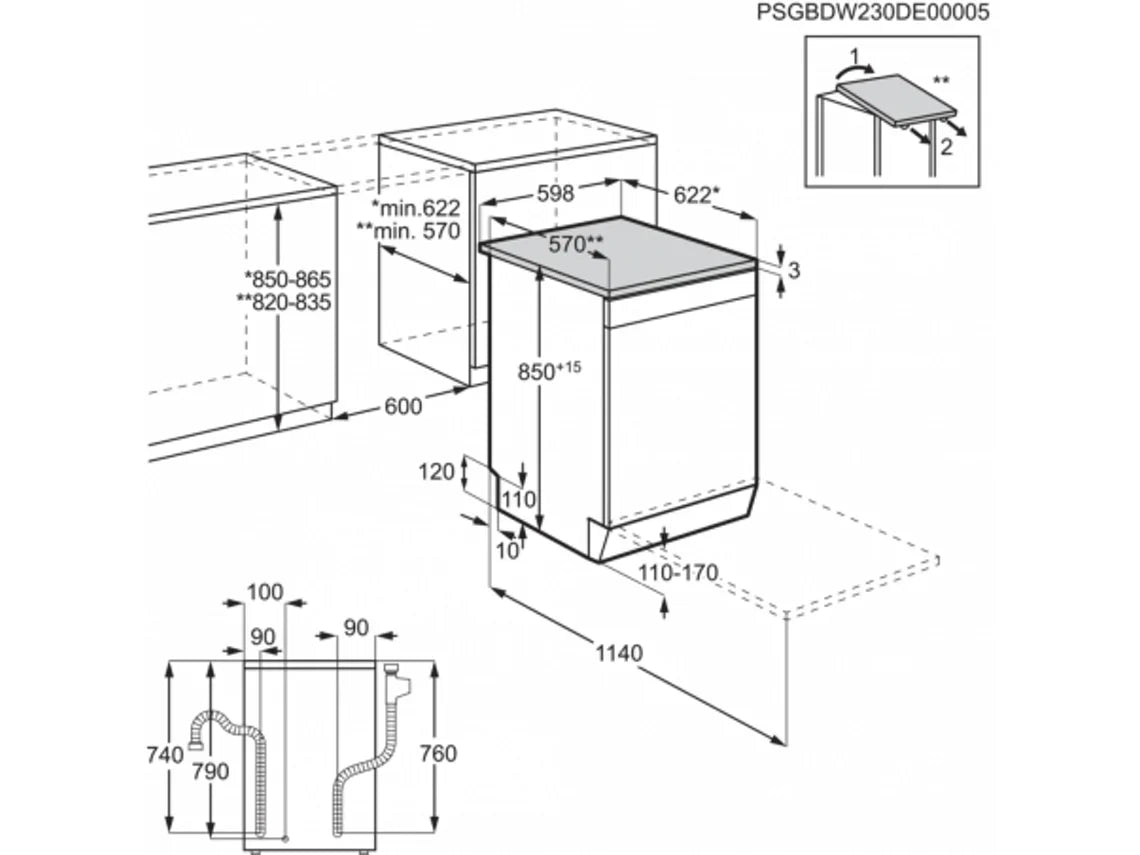 Lavavajillas AEG FFB33607ZM (13 Conjuntos - 60 cm - Inox)