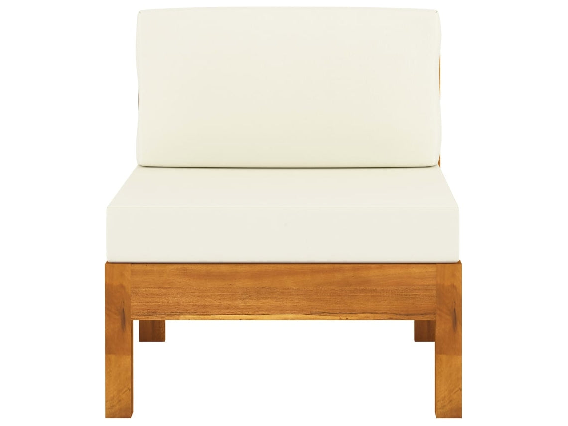 Conjunto 6 Muebles de jardĂn VIDAXL cojines blanco crema madera de acacia