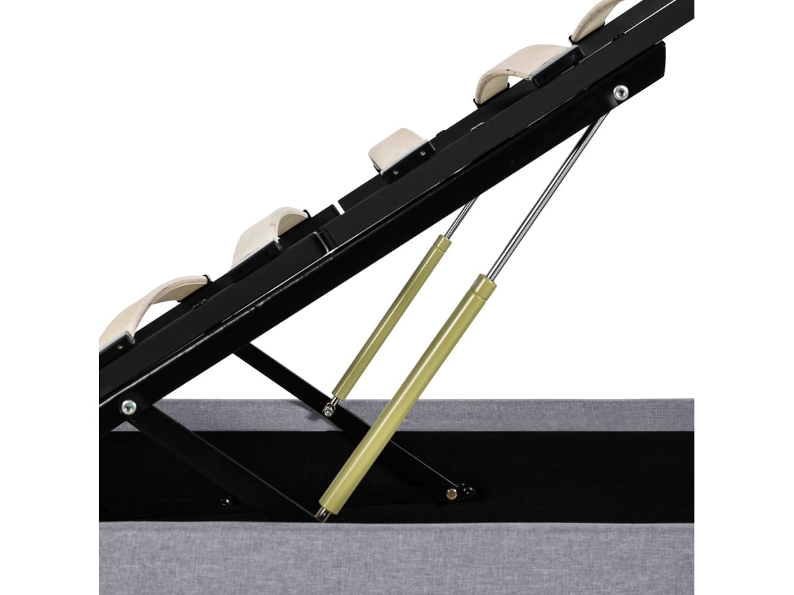 vidaXL Cama con almacenaje hidráulica 90x200 cm tela gris claro