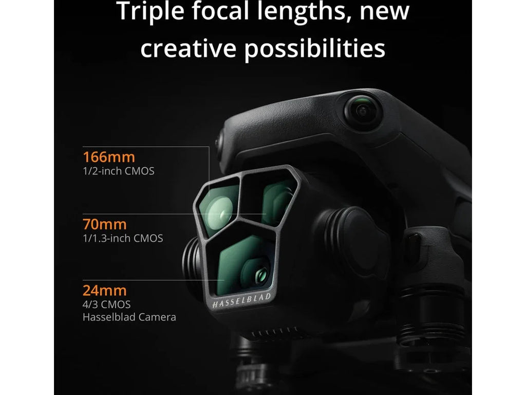 Drone DJI Mavic 3 Pro con DJI RC (5.1K - Autonomía: Hasta 43 minutos - Negro)