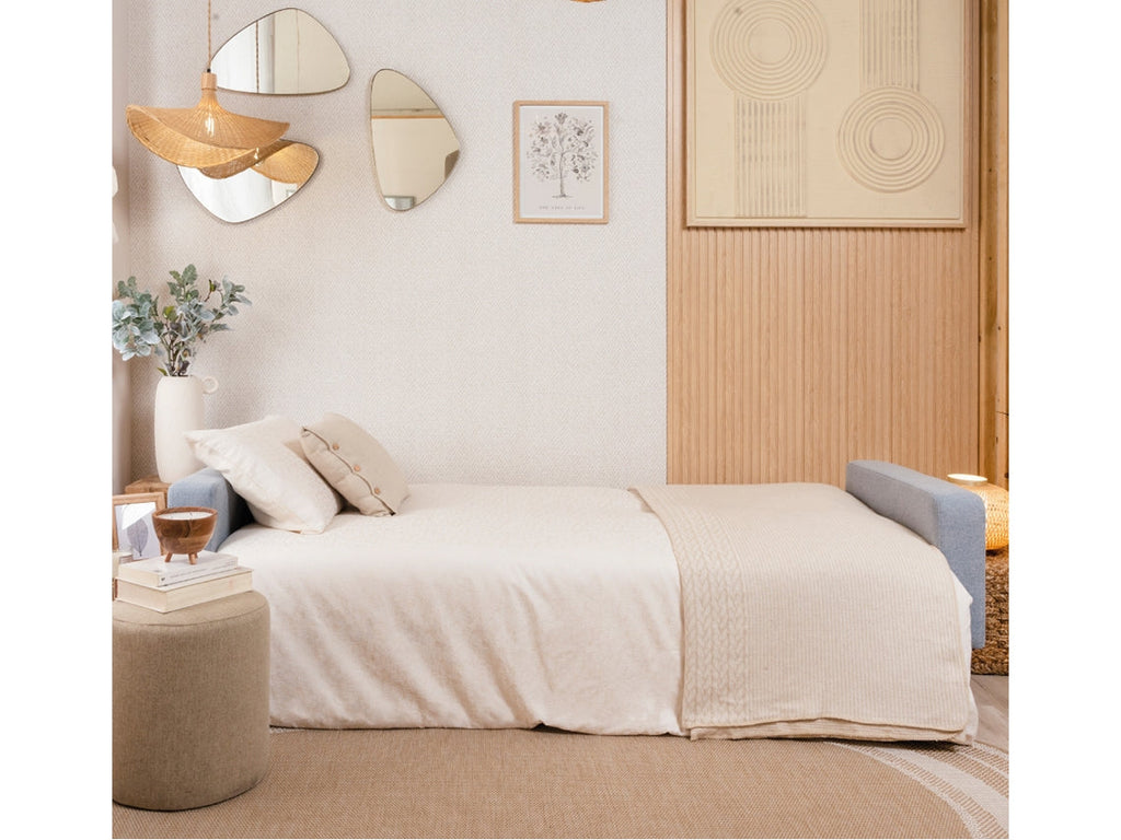 Sofá Cama Nalui Reine 3 Plazas Azul Celeste