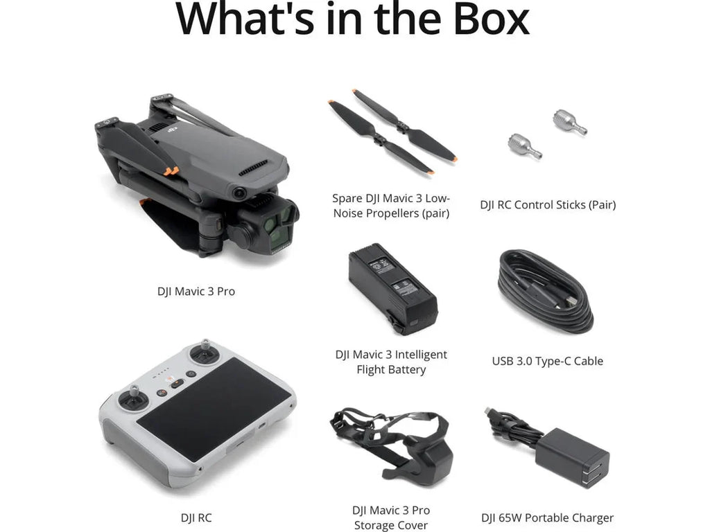 Drone DJI Mavic 3 Pro con DJI RC (5.1K - Autonomía: Hasta 43 minutos - Negro)