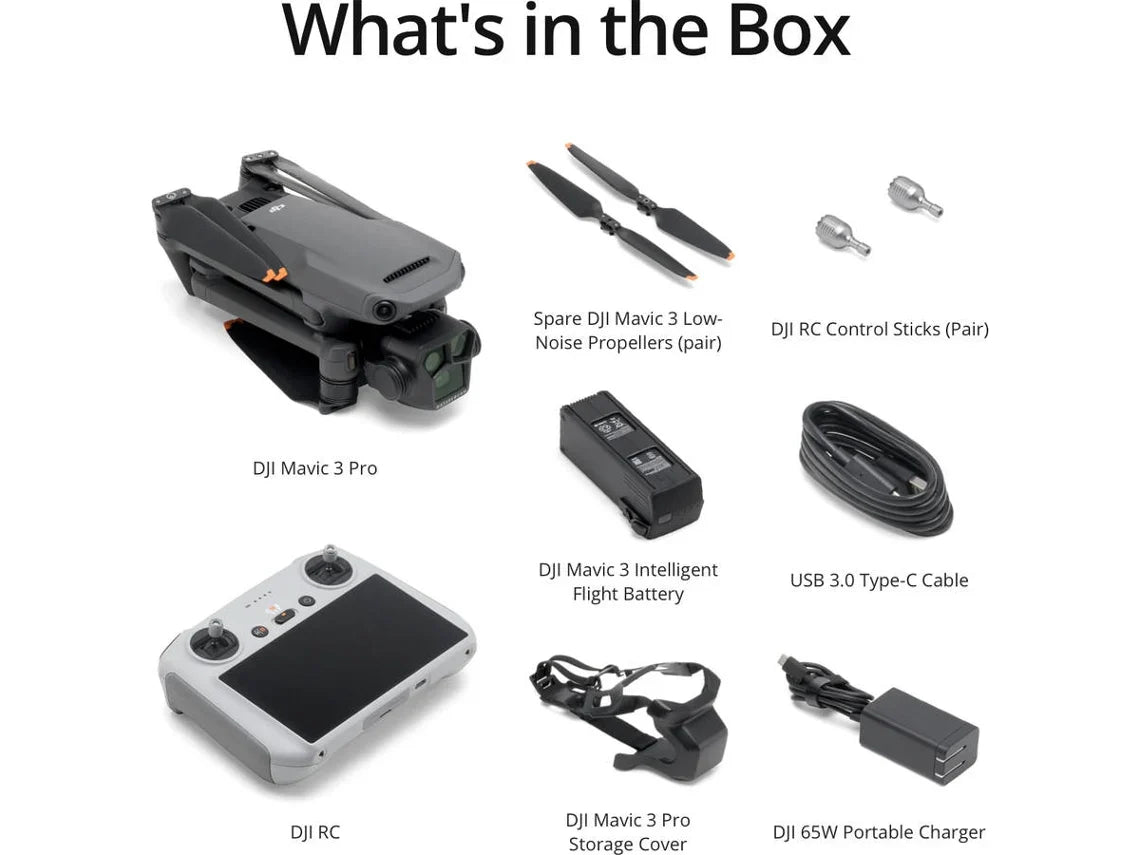 Drone DJI Mavic 3 Pro con DJI RC (5.1K - Autonomía: Hasta 43 minutos - Negro)