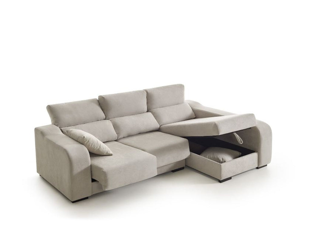 Chaiselongue Zafiro 3 Plazas Tela Derecha Color Beige