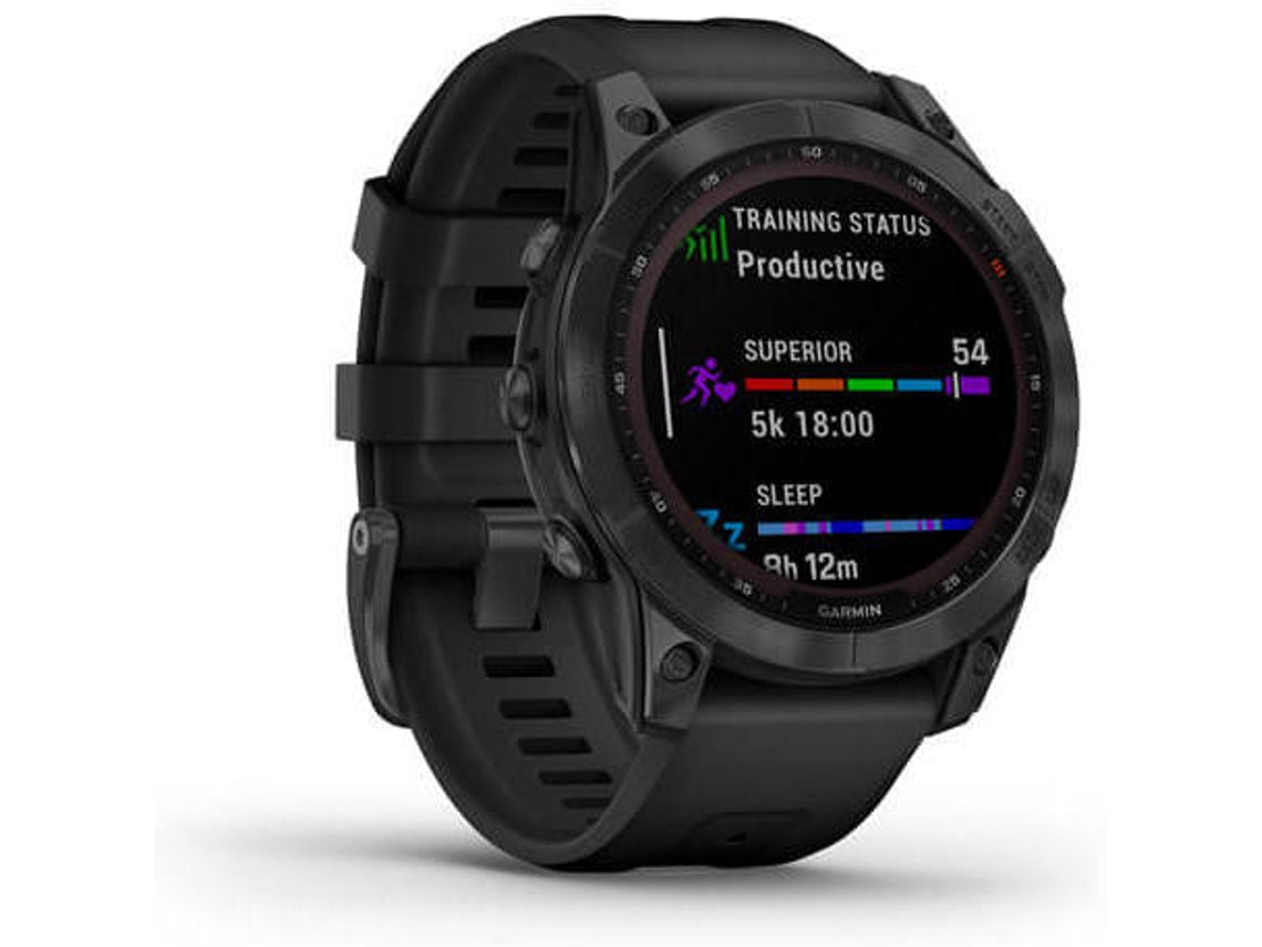 Reloj Deportivo GARMIN Fenix 7 Solar (Bluetooth - Hasta 14 días de autonomia con Energia Solar - Negro)