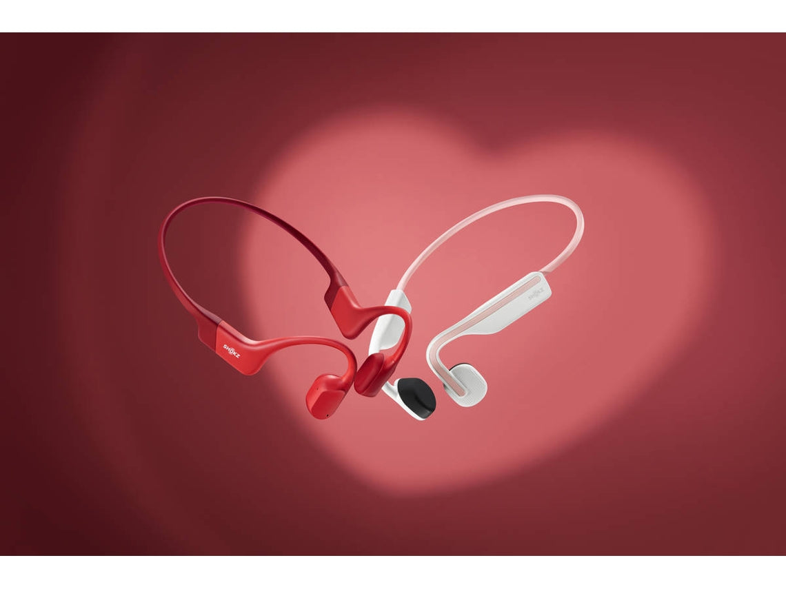 Auriculares Bluetooth Multipoint SHOKZ Openrun (Open Ear - Micrófono - Rojo)