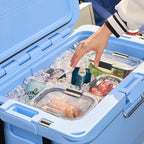 Nevera rígida Coleman Pro de 55 pintas, ultraligera y de alta gama, con aislamiento extra grueso para conservar el hielo hasta 5 días, capacidad para 92 latas, ruedas robustas.