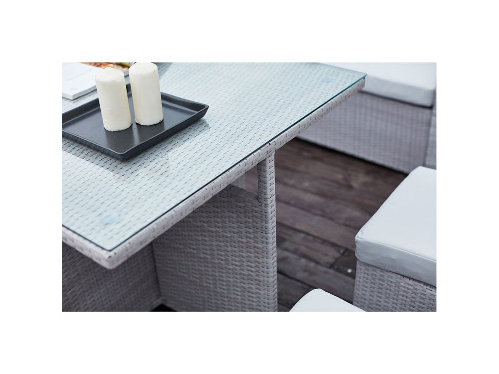 Conjunto de muebles de jardín de resina gris de 10 plazas SAMOA 220x63 cm CONCEPT U