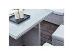 Conjunto de muebles de jardín de resina gris de 10 plazas SAMOA 220x63 cm CONCEPT U
