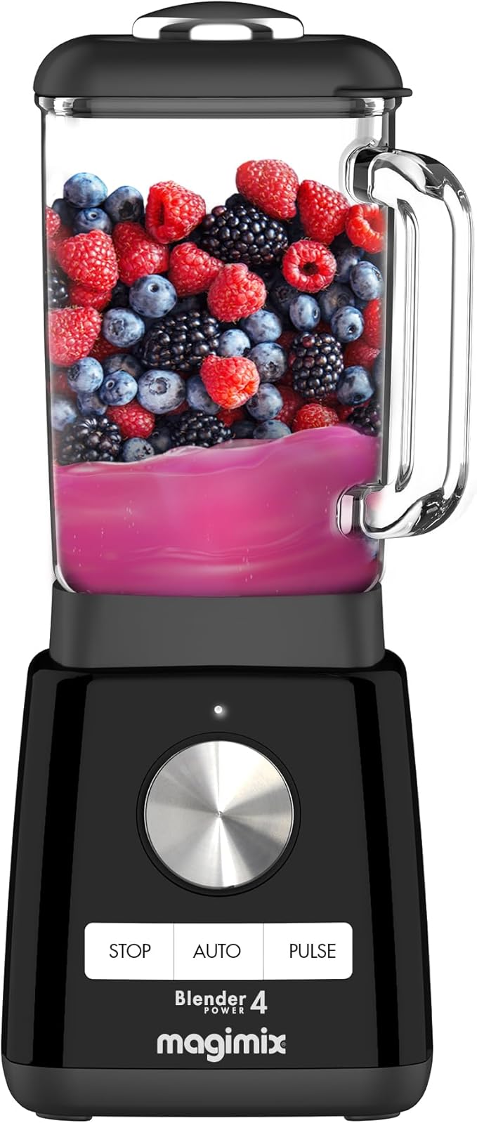 Magimix Blender Power Batidora Profesional 4 - Licuadora Eléctrica, Picadora, Batidora para Smoothies, Robot Picador Multifuncional - Vaso de vidrio - Negro