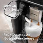 Philips Serie 5400 Cafetera Espresso - Café en Grano - Espumador de Leche LatteGo, 12 Especialidades de Café, Pantalla Intuitiva, 4 Perfiles de Usuario, Negro (EP5441/50)