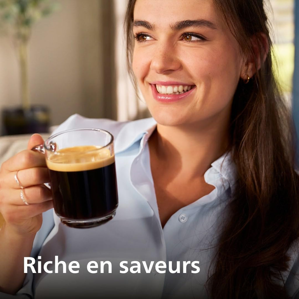 Philips Serie 5400 Cafetera Espresso - Café en Grano - Espumador de Leche LatteGo, 12 Especialidades de Café, Pantalla Intuitiva, 4 Perfiles de Usuario, Negro (EP5441/50)