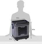 Nevera con ruedas Evolution Outdoor, aislada y a prueba de fugas, EVO Premium, con tapa moldeada en ABS, 8 presillas para accesorios y asa retráctil de 4 niveles