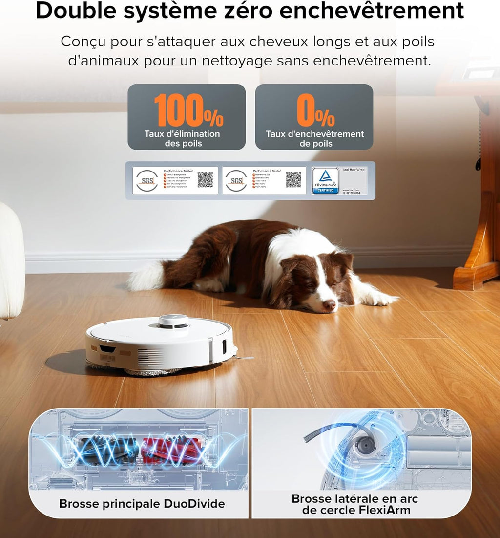 Roborock Qrevo Edge Robot Aspirador y Fregador, 18 500 Pa, Cepillo y Mopa Extensibles, Chasis AdaptiLift, Estación Multifuncional, Doble Sistema Anti-enredos, Evitación de Obstáculos, Videollamada