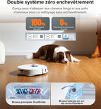 NARWAL Freo X Plus Robot Aspirador y Fregona, 7 Semanas de Almacenamiento de Polvo, Cero Enredos, Succión de 7800Pa, Lavado, Evitación de Obstáculos con Triple Láser, Navegación LiDARl