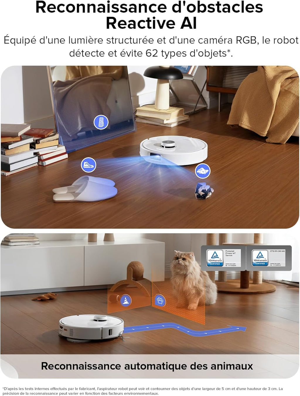 Roborock Qrevo Edge Robot Aspirador y Fregador, 18 500 Pa, Cepillo y Mopa Extensibles, Chasis AdaptiLift, Estación Multifuncional, Doble Sistema Anti-enredos, Evitación de Obstáculos, Videollamada