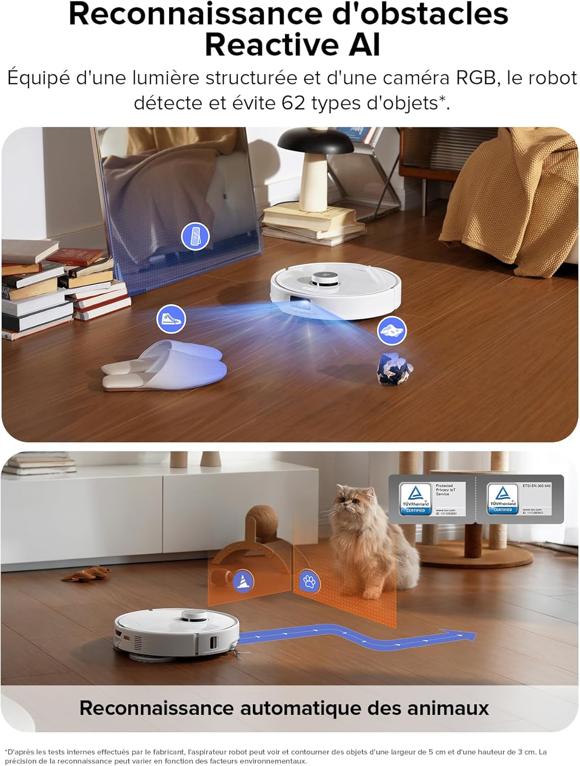 Roborock Qrevo Edge Robot Aspirador y Fregador, 18 500 Pa, Cepillo y Mopa Extensibles, Chasis AdaptiLift, Estación Multifuncional, Doble Sistema Anti-enredos, Evitación de Obstáculos, Videollamada