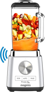 NUEVO Magimix Blender Power Batidora Profesional 5XL Connect - Batidora Eléctrica, Picadora, Batidora para Smoothies, Batidora para Sopas, Batidora Picadora Multifunción - Jarra de vidrio - Cromo