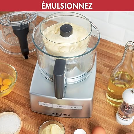 MAGIMIX 4200 XL Robot de cocina compacto y versátil 18472F, FABRICADO EN FRANCIA, Cromo Brillante
