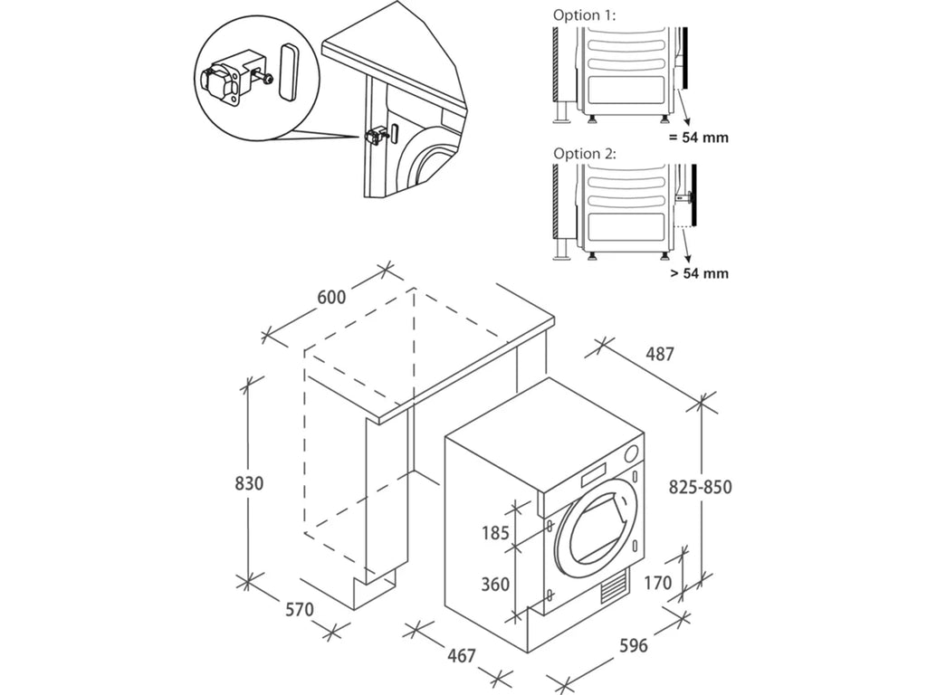 Secadora Integrable CANDY BCTDH 7A (7 kg - Bomba de Calor - Blanco)