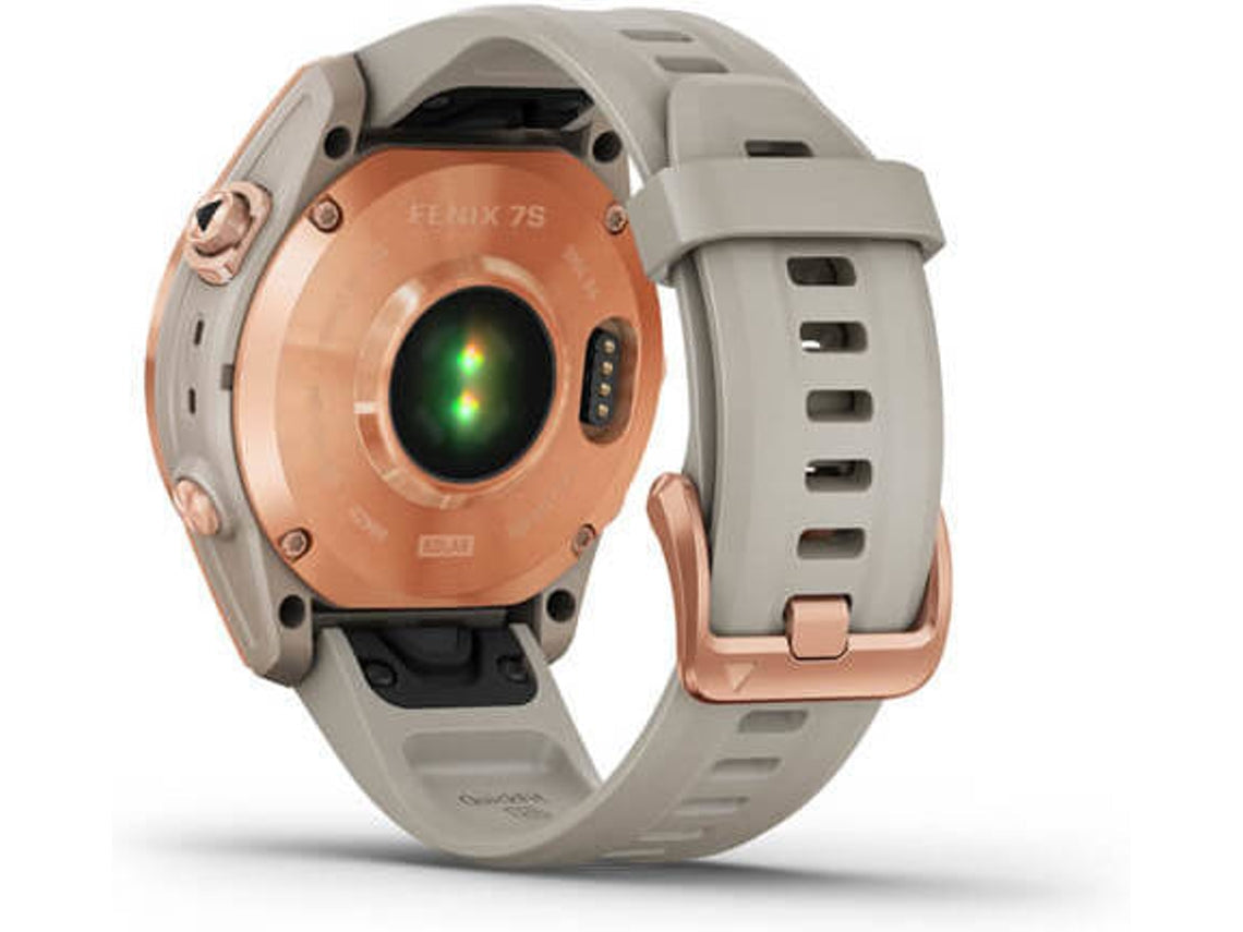 Reloj Deportivo GARMIN Fenix 7S Solar (Bluetooth - Hasta 14 días de autonomia con Energia Solar - Gris y Rosa)