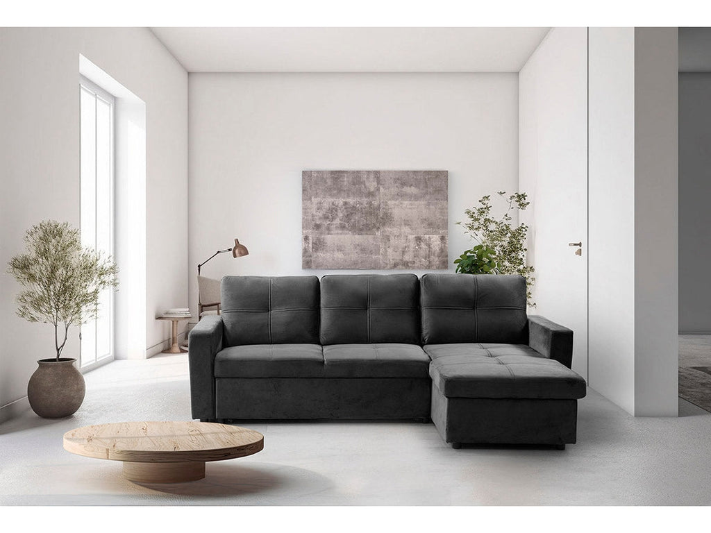 Sofa Cama Chaise Longue Pau 215cm Negro (215 x 85 x 135 cm)