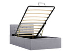 vidaXL Cama con almacenaje hidráulica 90x200 cm tela gris claro
