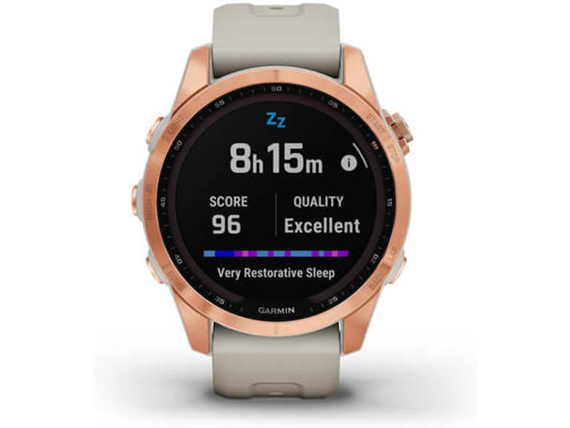 Reloj Deportivo GARMIN Fenix 7S Solar (Bluetooth - Hasta 14 días de autonomia con Energia Solar - Gris y Rosa)