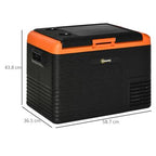 Outsunny Nevera eléctrica portátil de 40L, refrigerador congelador con asas – dim. 58,7L x 36,5A x 43,8H cm, color naranja y negro