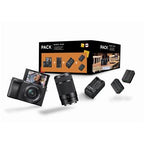 Cámara híbrida Sony A6400 Negra + Objetivo E PZ 16-50 mm f/3.5-5.6 OSS + Objetivo E 55-210 mm f/4.5-6.3 OSS + cargador externo + segunda batería