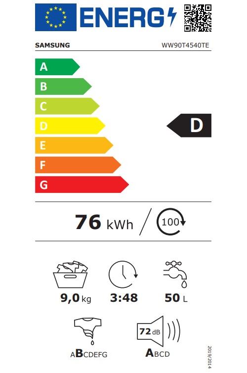 Samsung WW90T4540TE - Lavadora - ancho: 60 cm - profundidad: 63,5 cm