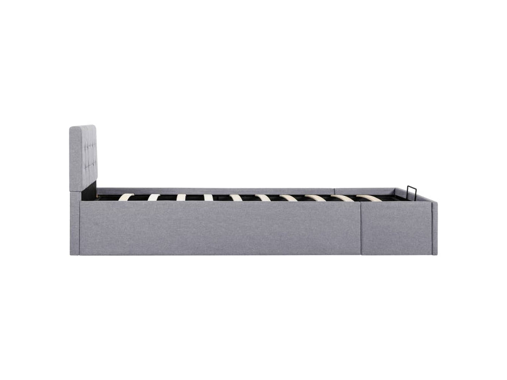 vidaXL Cama con almacenaje hidráulica 90x200 cm tela gris claro