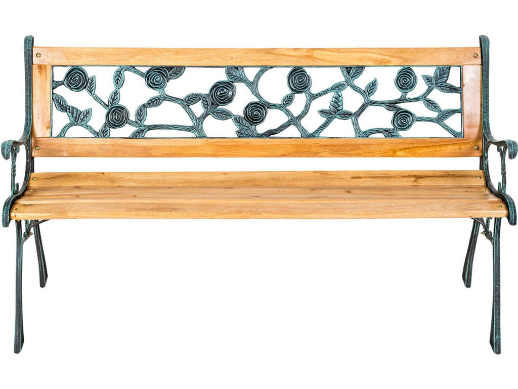 Banco de Jardín TECTAKE Marina (Marrón - Madera - 124x52x74 cm)
