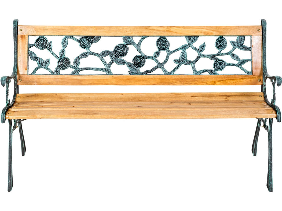 Banco de Jardín TECTAKE Marina (Marrón - Madera - 124x52x74 cm)