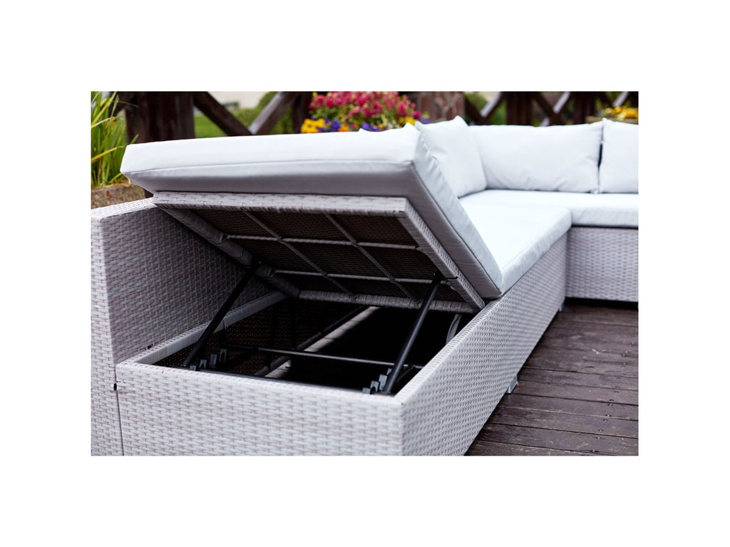 Conjunto de muebles de jardín de resina gris de 10 plazas SAMOA 220x63 cm CONCEPT U