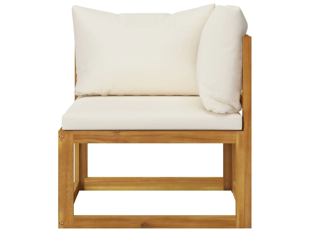 Conjunto 5 Muebles de jardín VIDAXL cojines crema madera maciza de acacia