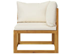 Conjunto 5 Muebles de jardín VIDAXL cojines crema madera maciza de acacia