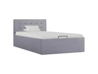 vidaXL Cama con almacenaje hidráulica 90x200 cm tela gris claro